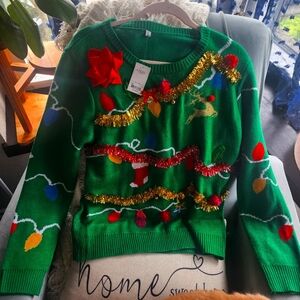 Festive Green Holiday Sweater